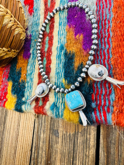 Handcrafted 3mm Sterling Silver Pearl & Multi Stone Blossom Stretch Bracelet