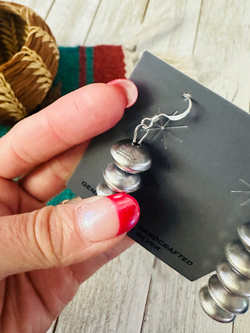 Handcrafted Sterling Silver Pearl Beaded Dangle Earrings