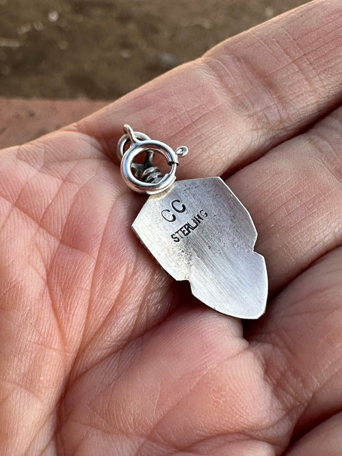 Handcrafted Sterling Silver and Turquoise Feather Charm