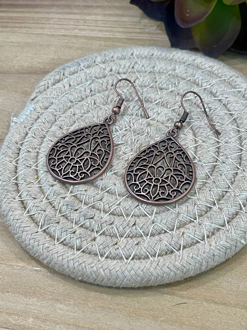 Vintage Handmade Copper Dangle Earrings