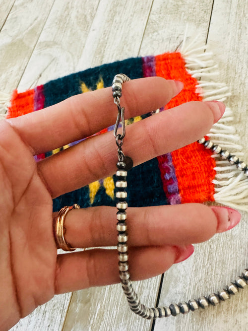 Handcrafted Sterling Silver, Spiny & Turquoise Beaded 14” Necklace