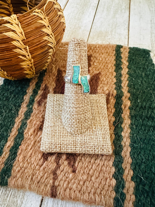 Handcrafted Old Pawn Sterling Silver & Opal Ring Size 6