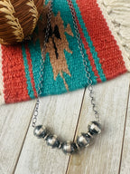 Navajo Sterling Silver Pearl Beaded Chain Necklace