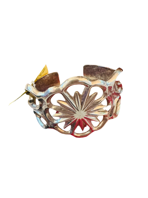 Vintage Old Pawn Hand Silver Cuff Bracelet