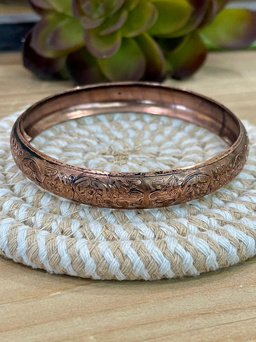 Vintage Handmade Copper Bangle Bracelet