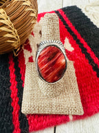 Old Pawn Navajo Sterling Silver & Red Spiny Men’s Ring Size 8.5