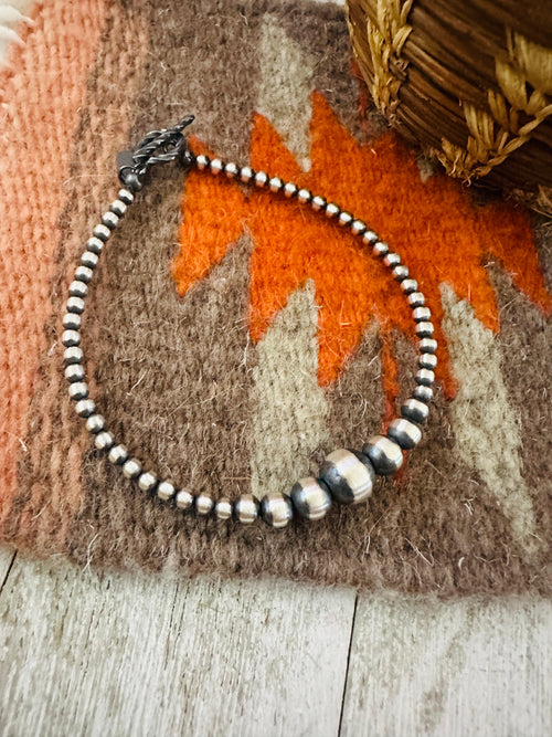 Navajo Sterling Silver Pearl Beaded Bracelet