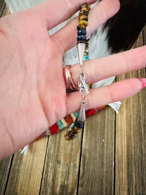 Handcrafted Multi Stone & Sterling Silver Beaded 16” Necklace by T & R Singer