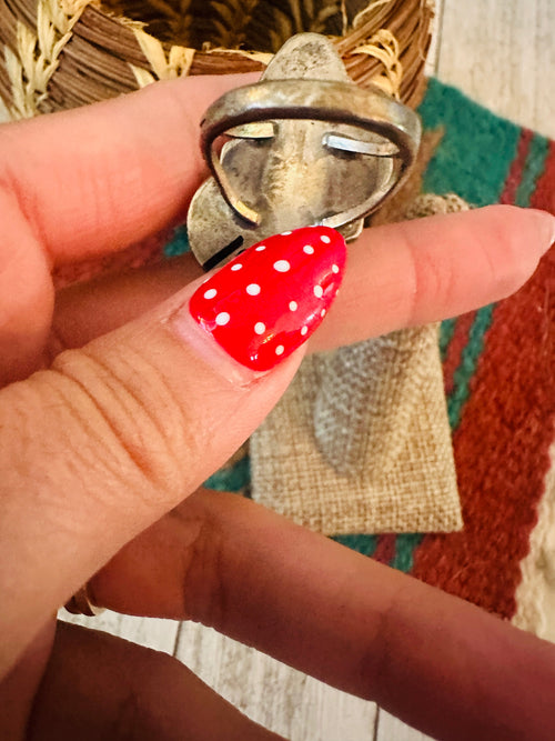 Old Pawn Navajo Sterling Silver & Mother of Pearl Ring Size 7.75