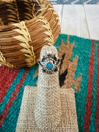 Old Pawn Navajo Sterling Silver & Turquoise Turtle Ring Size 2.75