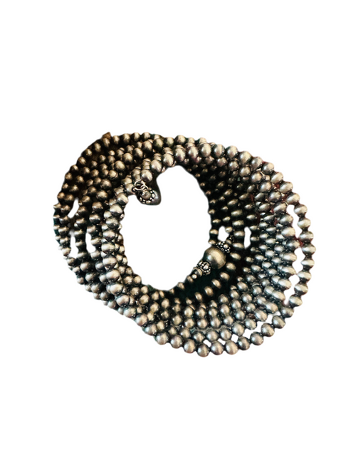 Handmade Sterling Silver Beaded Wrap Bracelet