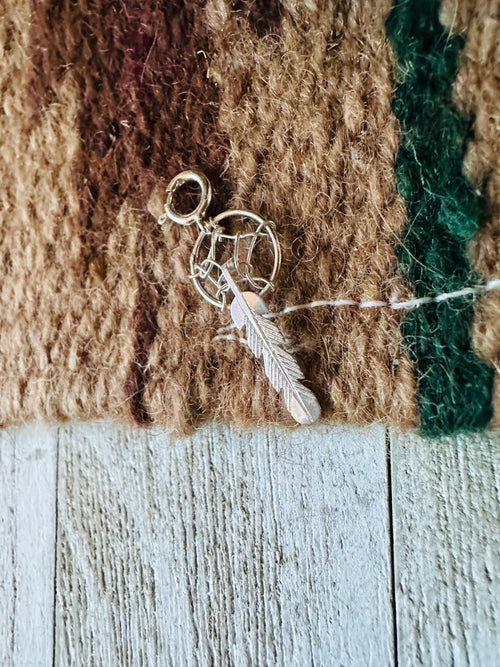 Handcrafted Sterling Silver Mini Dream Catcher Charm