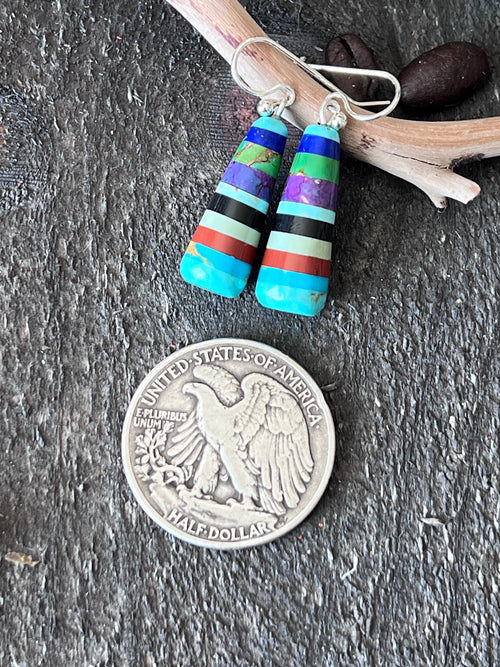 Santo Domingo Layered Multistone Earrings by Ronald Chavez, Stacked Gems #8