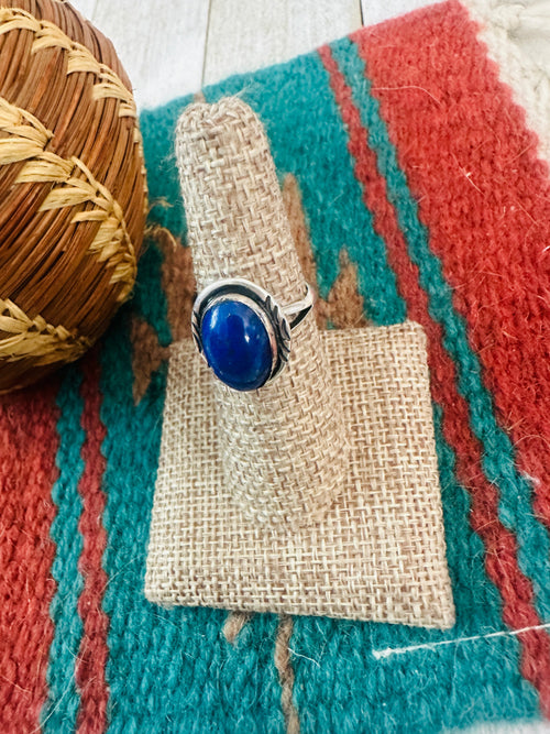 Handcrafted Old Pawn Sterling Silver & Lapis Ring
