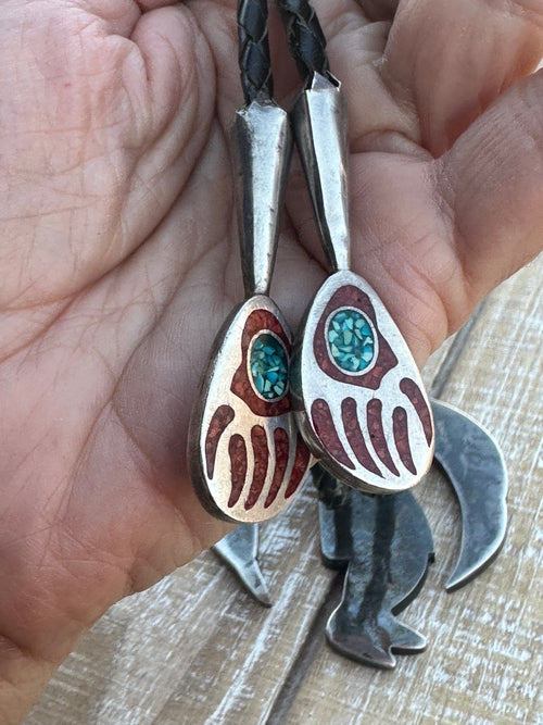 Handcrafted Old Pawn Vintage Chip Inlay Eagle Dancer Sterling Silver 5 Piece Jewelry Set