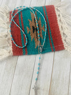Handcrafted Turquoise & Sterling Silver Beaded Rosary Necklace
