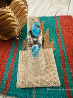 Old Pawn Navajo Sterling Silver & Turquoise Ring Size 6