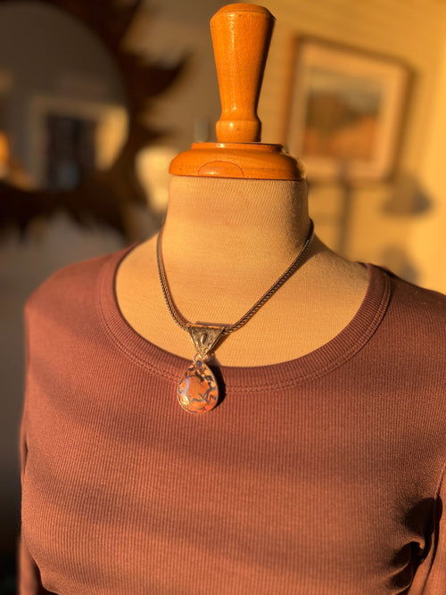 Handcrafted Artisan Sterling Silver & Boulder Opal Pendant by Mahkato Silver