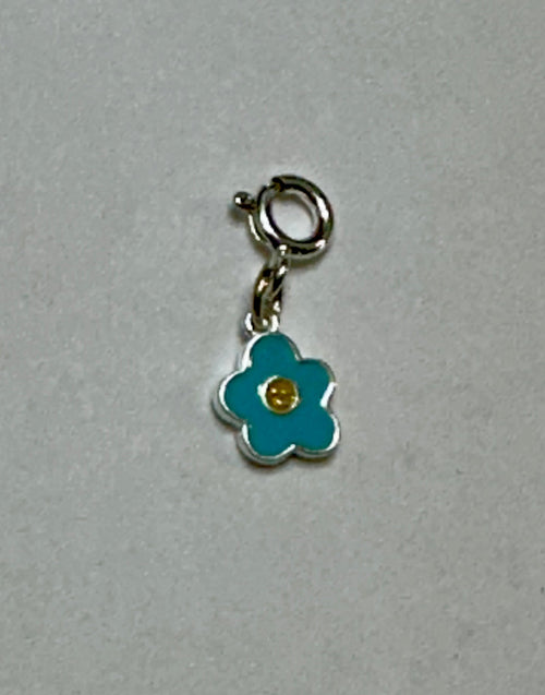 Sterling Silver Blue Flower Charm