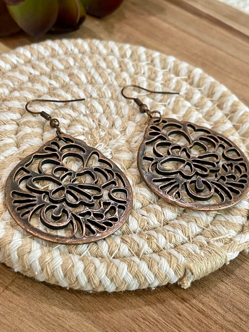 Vintage Handmade Copper Earrings
