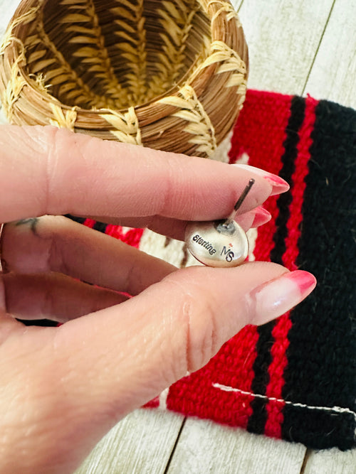 Handcrafted Sterling Silver Pearl Stud Earrings 10mm