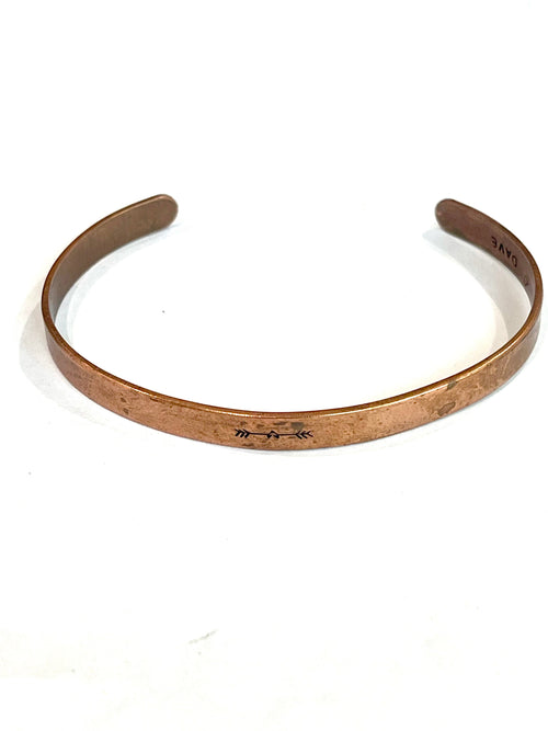 Vintage Handmade Dare To Lead Copper Cuff