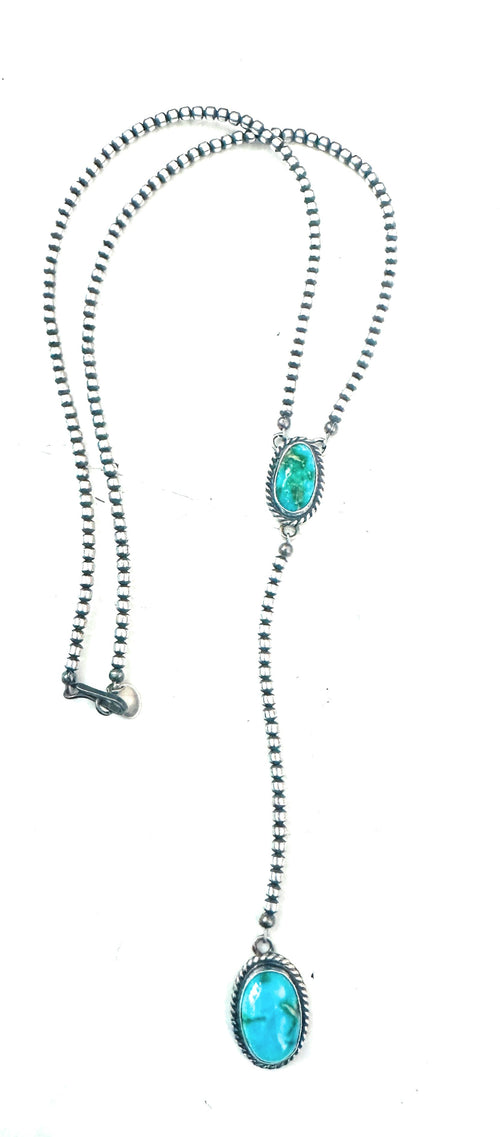 Handcrafted Sterling Silver & Sonoran Mountain Turquoise Beaded Necklace