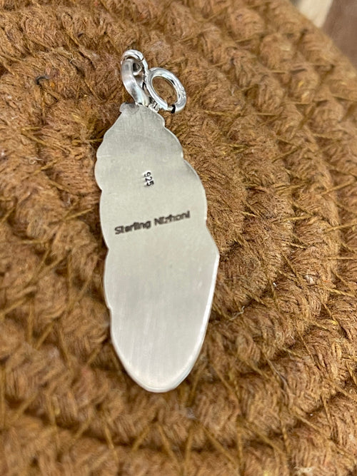 Handcrafted Sterling Silver & Turquoise Feather Charm