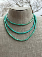 Navajo Kingman Turquoise & Sterling Silver 4mm Beaded Necklace