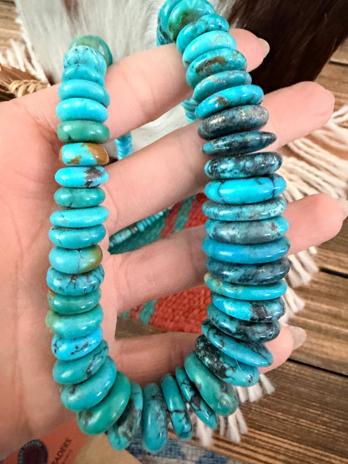 Old Pawn Handcrafted Turquoise Beaded 20” Necklace