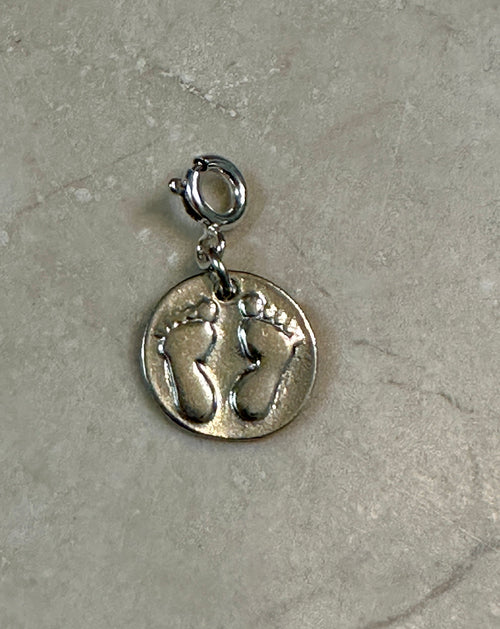Sterling Silver Baby Feet Charm