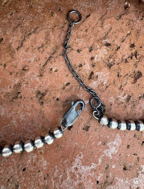 Handcrafted Sterling Silver Beaded Wrap Choker Necklace