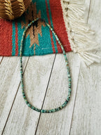 Handcrafted Turquoise & Sterling Silver 18” Beaded Necklace