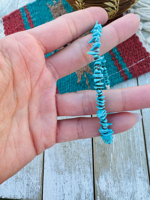Handcrafted Turquoise & Sterling Silver Beaded Bracelet