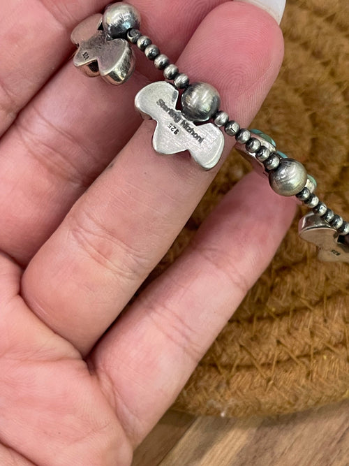 Handmade Sterling Silver & Turquoise Beaded Necklace