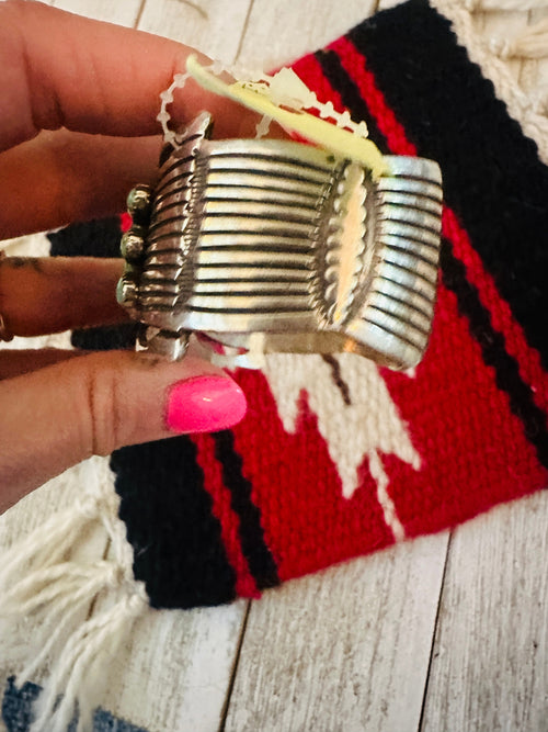 Old Pawn Sterling Silver & Turquoise Cuff Bracelet /