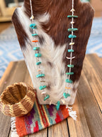 Old Pawn Handcrafted Turquoise, Spiny Oyster & Heishi Beaded 30” Necklace