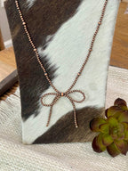 Handmade Copper Bow Beaded Necklace