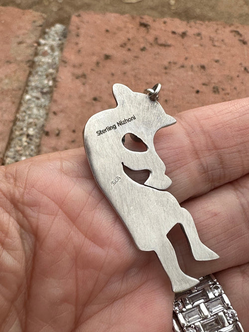 Handmade Sterling Silver and Two Stone Turquoise Kachina Charm