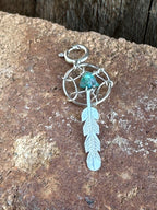 Handcrafted Sterling Silver Turquoise Dream Catcher Charm