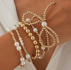 “The Golden Collection” BOW STACK Handmade Beaded Bracelet Set