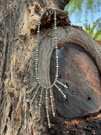 Handmade Sterling Silver Beaded Waterfall Necklace