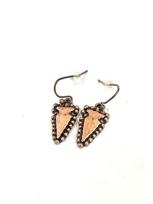 Vintage Handmade Copper Dangle Earrings