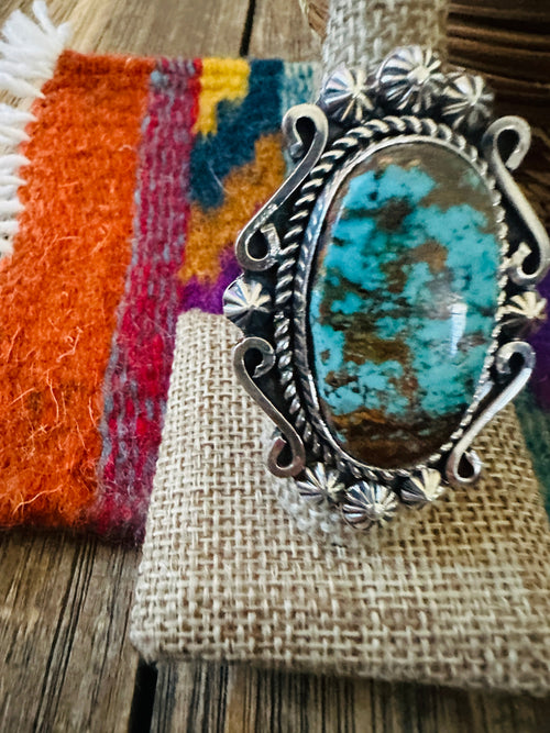 Handcrafted Turquoise & Sterling Silver Ring 9 by Rosella Paxson