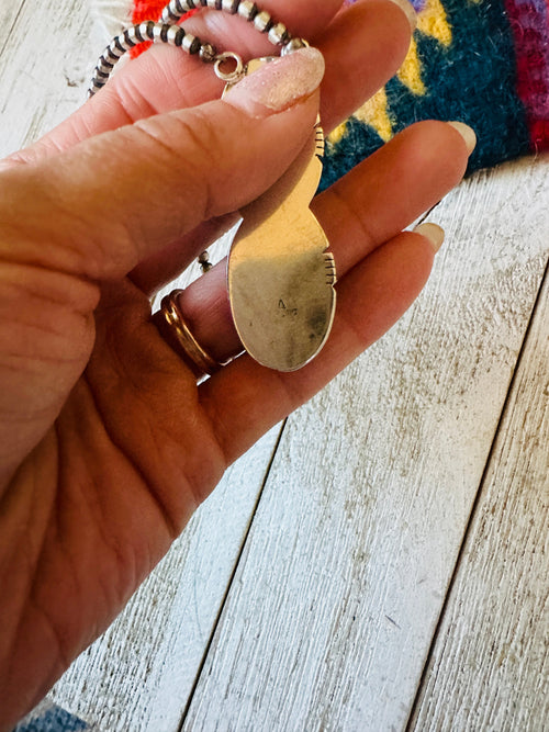 Handcrafted 2 Stone Queen Pink Conch & Sterling Silver Pearl Beaded Necklace