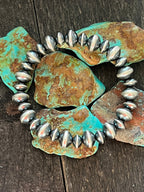 Vinita Cowboy Handcrafted Sterling Silver Stretch 8mm & 10mm Beaded Bracelet