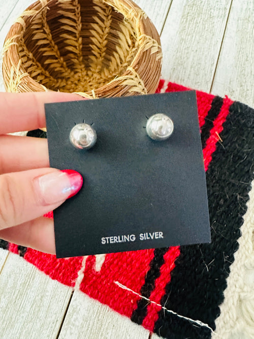 Handcrafted Sterling Silver Pearl Stud Earrings 6mm