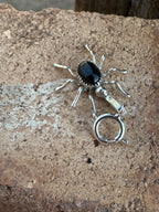 Crafted Sterling Silver and Onyx Spider Charm