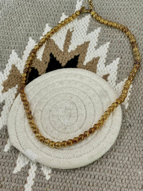 Vintage Handmade Copper Beaded Necklace