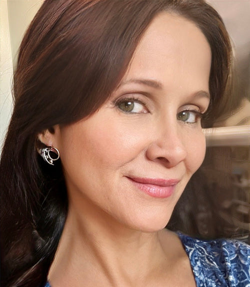 Sterling Silver Beaded Nautilus Earrings